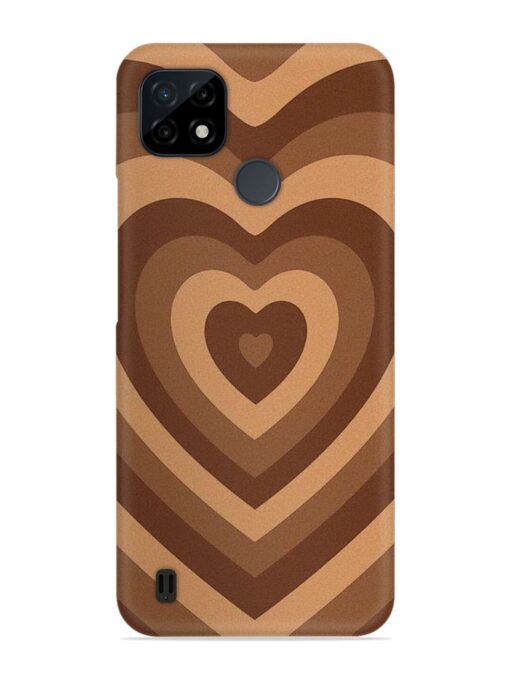 Brown Heart Snap Case for Realme C25Y Zapvi