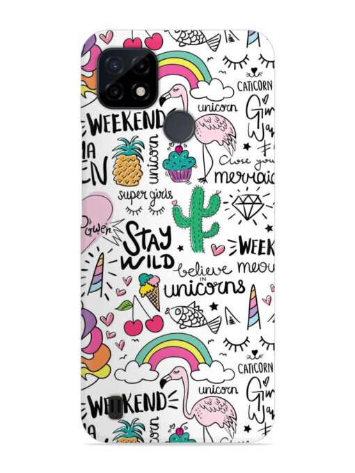 Unicorn Ice Cream Snap Case for Realme C25Y Zapvi