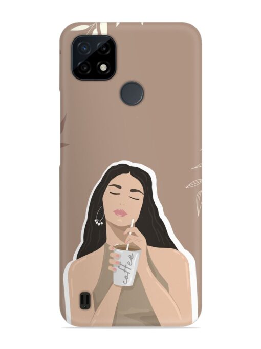 Girl With Coffee Snap Case for Realme C25Y Zapvi