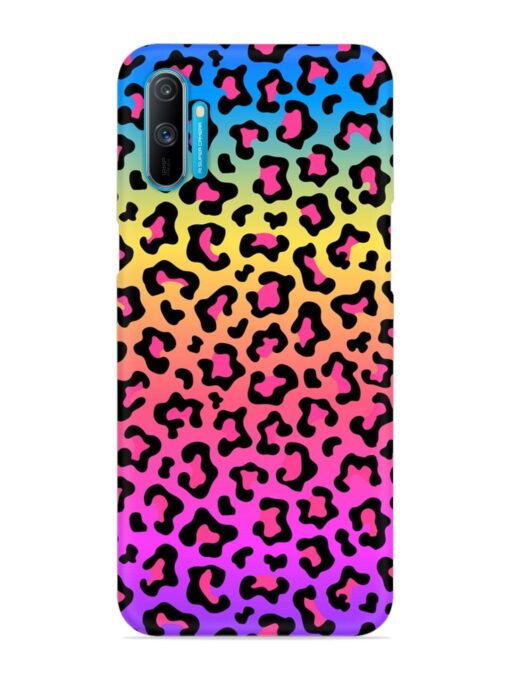 Neon Rainbow Colored Snap Case for Realme C3 Zapvi