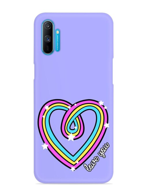 Colorful Rainbow Heart Snap Case for Realme C3 Zapvi