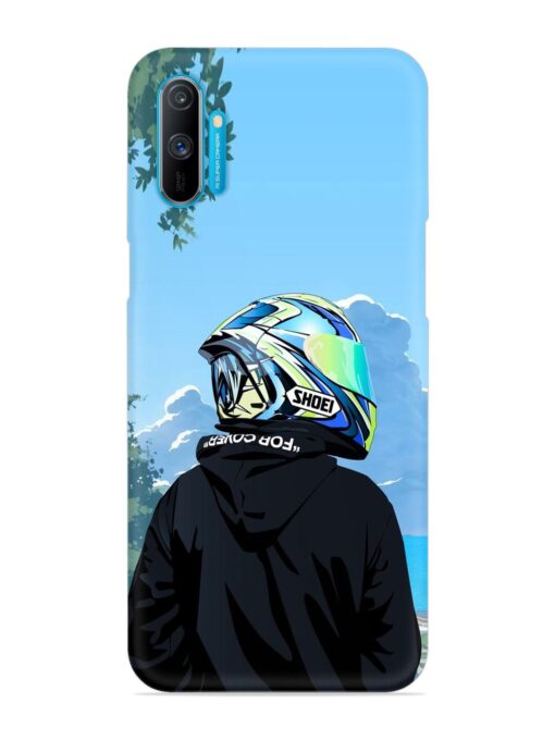 Rider With Helmet Snap Case for Realme C3 Zapvi