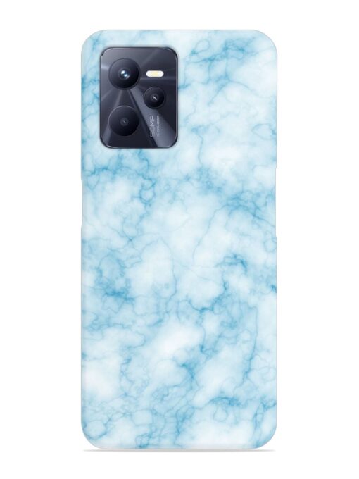 Blue White Natural Marble Snap Case for Realme C35 Zapvi