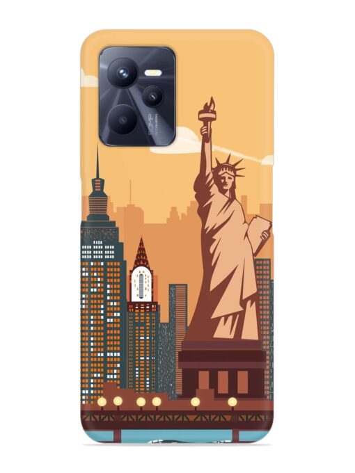 New York Statue Of Liberty Architectural Scenery Snap Case for Realme C35 Zapvi