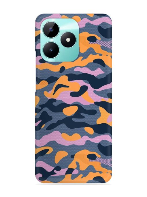 Camouflage Army Military English Orange Art Snap Case for Realme C51 Zapvi