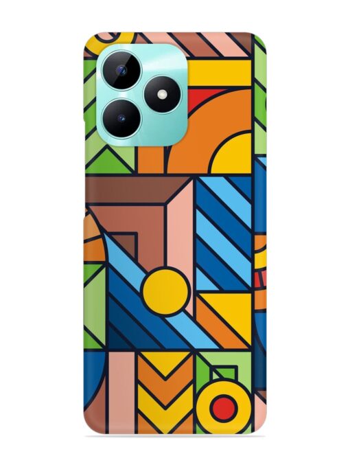 Colorful Geometric Snap Case for Realme C51 Zapvi