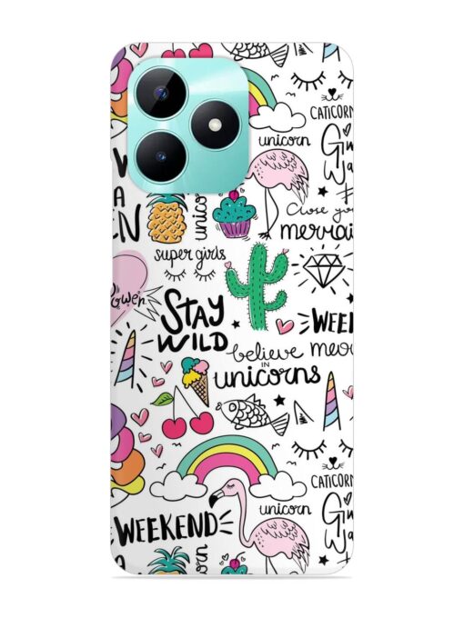 Unicorn Ice Cream Snap Case for Realme C51 Zapvi