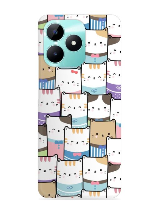 Cute Adorable Cat Snap Case for Realme C51 Zapvi