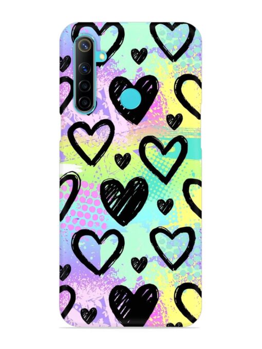 Bright Pattern Hearts Snap Case for Realme Narzo 10 Zapvi