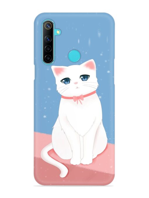 Cute White Cat Snap Case for Realme Narzo 10 Zapvi