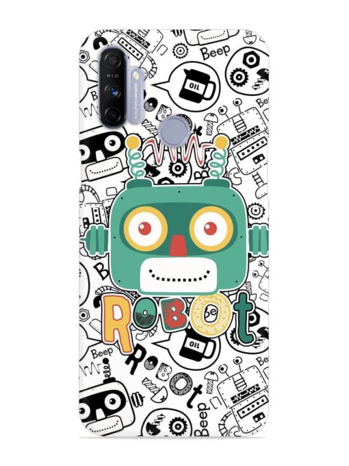 Robot Modern Seamless Pattern Snap Case for Realme Narzo 10A Zapvi