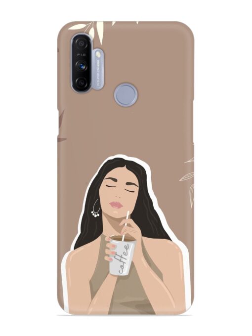 Girl With Coffee Snap Case for Realme Narzo 20A Zapvi