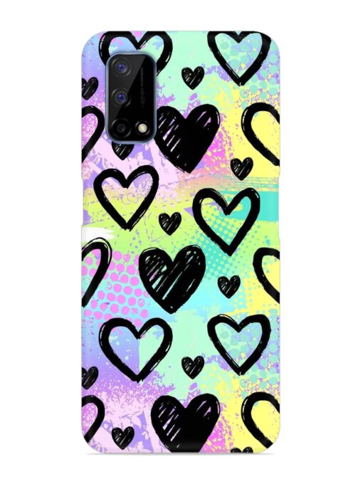 Bright Pattern Hearts Snap Case for Realme Narzo 30 Pro (5G) Zapvi