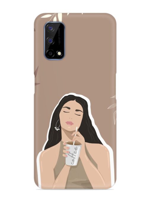 Girl With Coffee Snap Case for Realme Narzo 30 Pro (5G) Zapvi