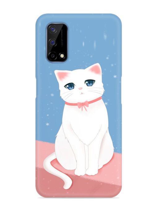 Cute White Cat Snap Case for Realme Narzo 30 Pro (5G) Zapvi