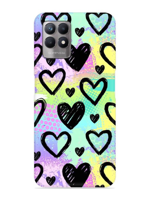 Bright Pattern Hearts Snap Case for Realme Narzo 50 (4G) Zapvi