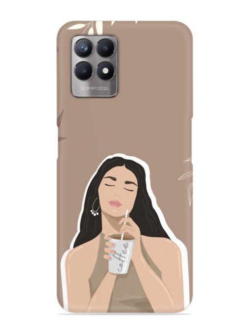 Girl With Coffee Snap Case for Realme Narzo 50 (4G) Zapvi