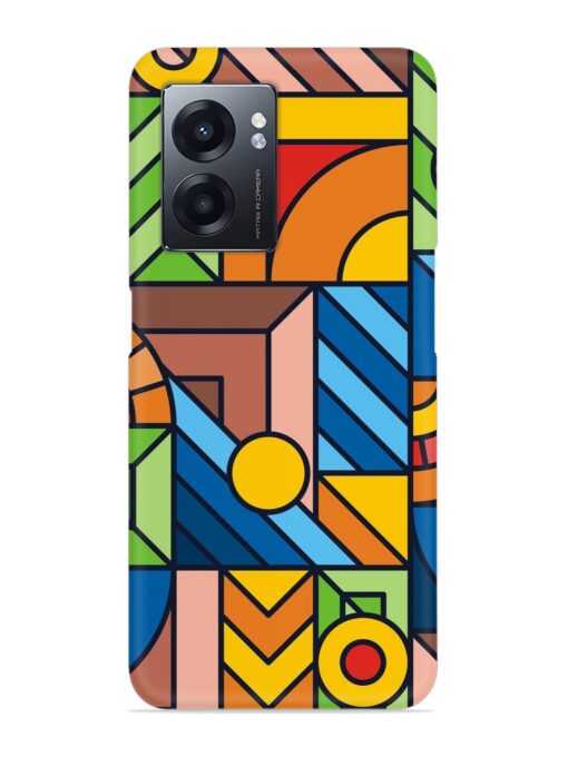 Colorful Geometric Snap Case for Realme Narzo 50 (5G) Zapvi