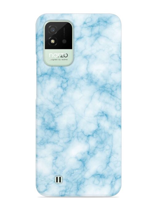 Blue White Natural Marble Snap Case for Realme Narzo 50I Zapvi