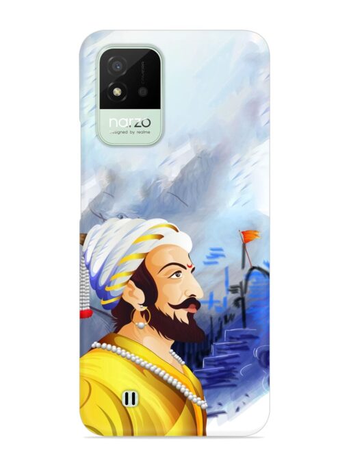 Shivaji Maharaj Color Paint Art Snap Case for Realme Narzo 50I Zapvi