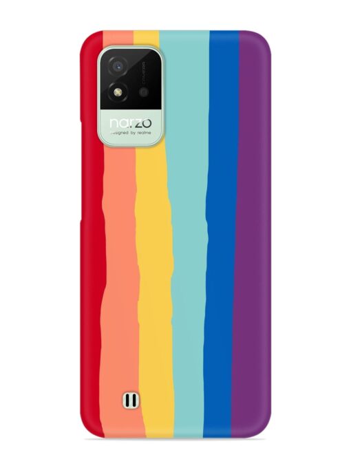 Rainbow Genuine Liquid Snap Case for Realme Narzo 50I Zapvi