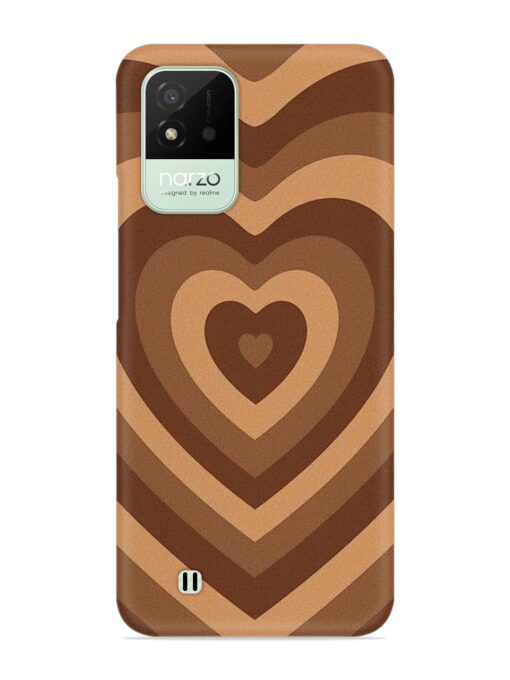 Brown Heart Snap Case for Realme Narzo 50I Zapvi