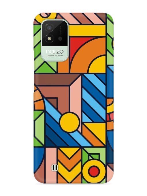 Colorful Geometric Snap Case for Realme Narzo 50I Zapvi