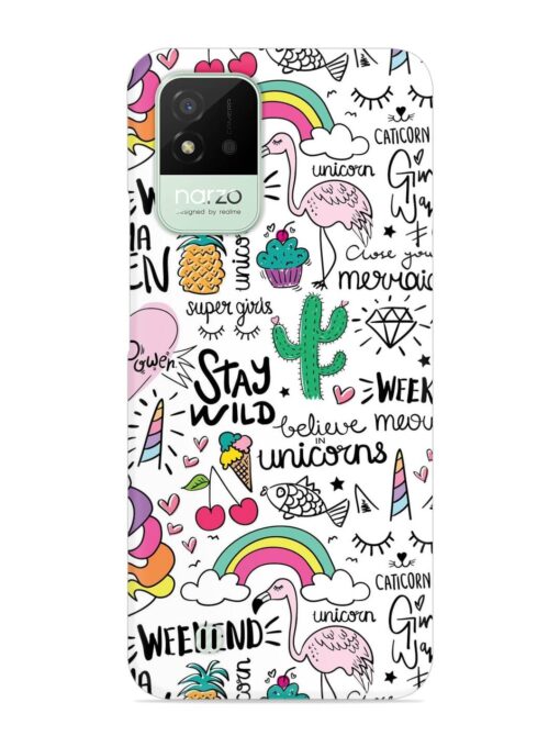 Unicorn Ice Cream Snap Case for Realme Narzo 50I Zapvi