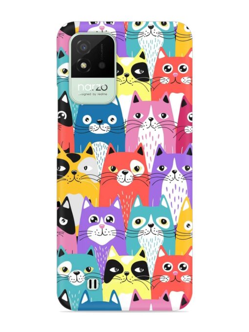 Funny Cartoon Cats Snap Case for Realme Narzo 50I Zapvi