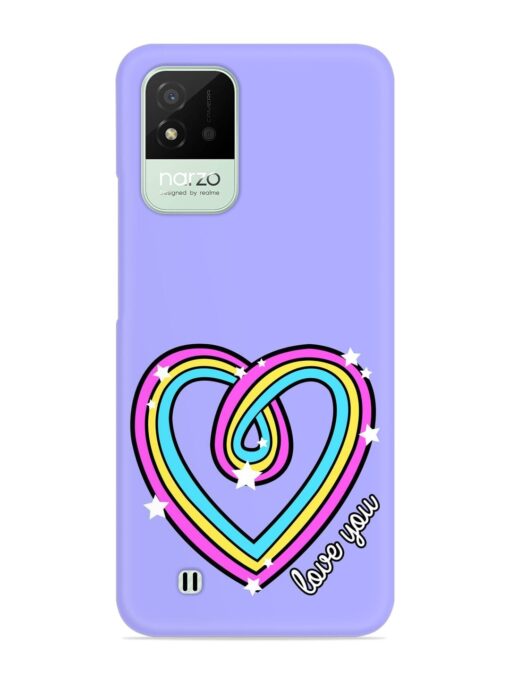 Colorful Rainbow Heart Snap Case for Realme Narzo 50I Zapvi