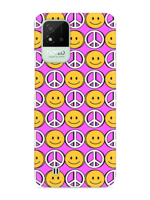 Smiley Face Peace Snap Case for Realme Narzo 50I Zapvi