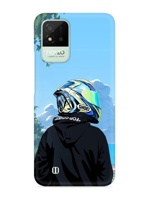 Rider With Helmet Snap Case for Realme Narzo 50I Zapvi