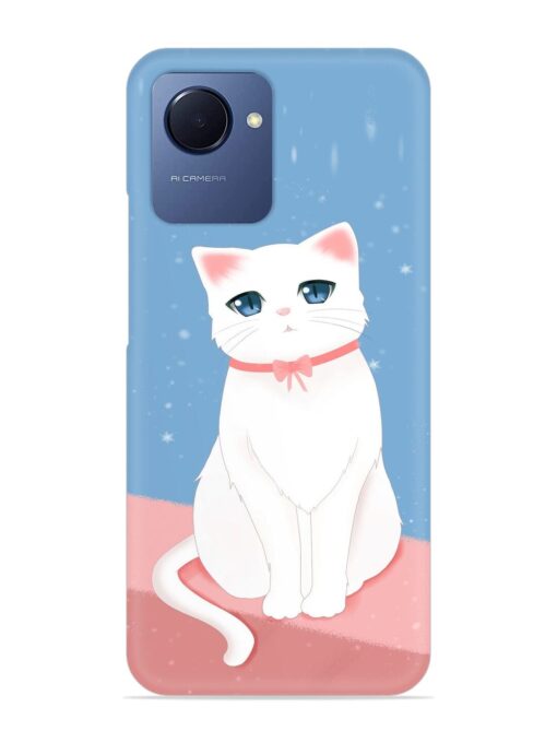 Cute White Cat Snap Case for Realme Narzo 50I Prime Zapvi