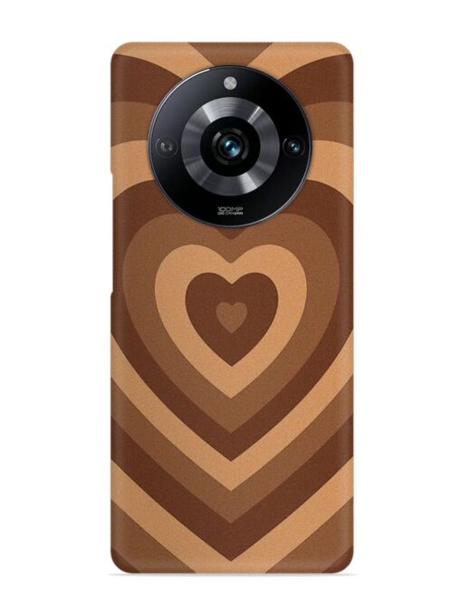 Brown Heart Snap Case for Realme Narzo 60 Pro (5G) Zapvi