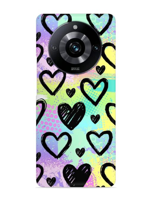 Bright Pattern Hearts Snap Case for Realme Narzo 60 Pro (5G) Zapvi