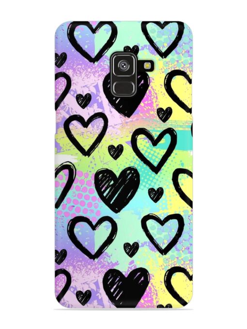 Bright Pattern Hearts Snap Case for Samsung Galaxy A8 Plus Zapvi