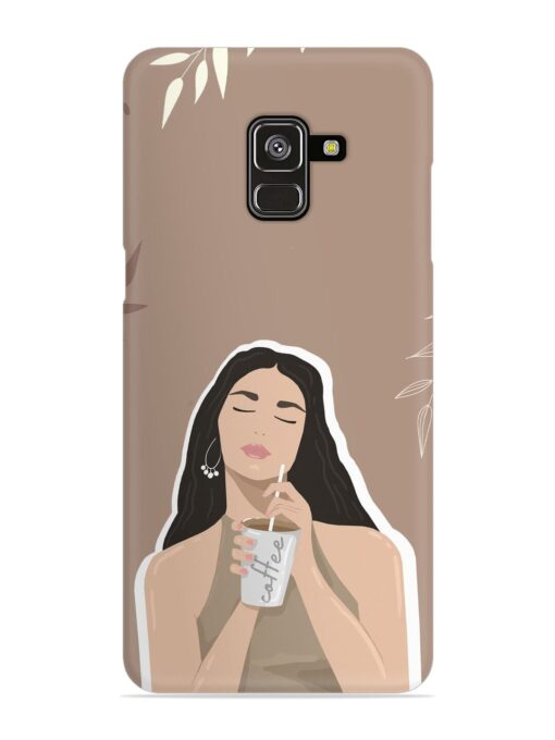 Girl With Coffee Snap Case for Samsung Galaxy A8 Plus Zapvi