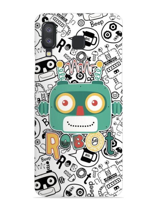 Robot Modern Seamless Pattern Snap Case for Samsung Galaxy A8 Star Zapvi