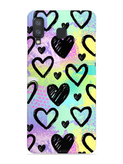 Bright Pattern Hearts Snap Case for Samsung Galaxy A8 Star Zapvi