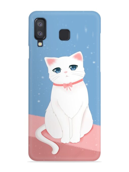 Cute White Cat Snap Case for Samsung Galaxy A8 Star Zapvi