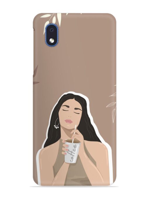 Girl With Coffee Snap Case for Samsung Galaxy M01 Core Zapvi