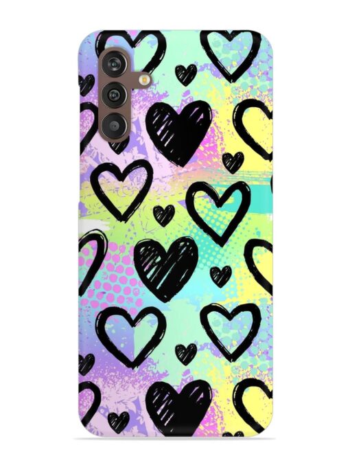 Bright Pattern Hearts Snap Case for Samsung Galaxy M13 (4G) Zapvi