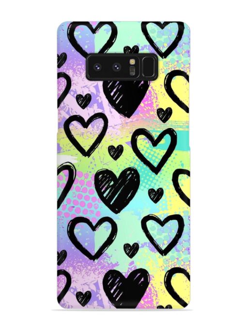 Bright Pattern Hearts Snap Case for Samsung Galaxy Note 8 Zapvi