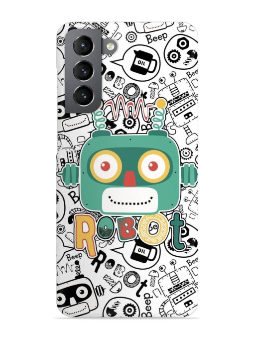 Robot Modern Seamless Pattern Snap Case for Samsung Galaxy S21 Fe (5G) Zapvi