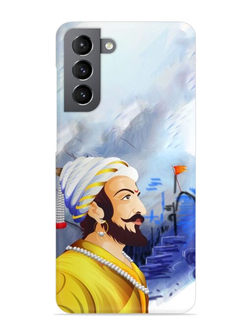 Shivaji Maharaj Color Paint Art Snap Case for Samsung Galaxy S21 Fe (5G) Zapvi