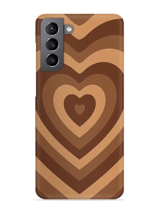 Brown Heart Snap Case for Samsung Galaxy S21 Fe (5G) Zapvi