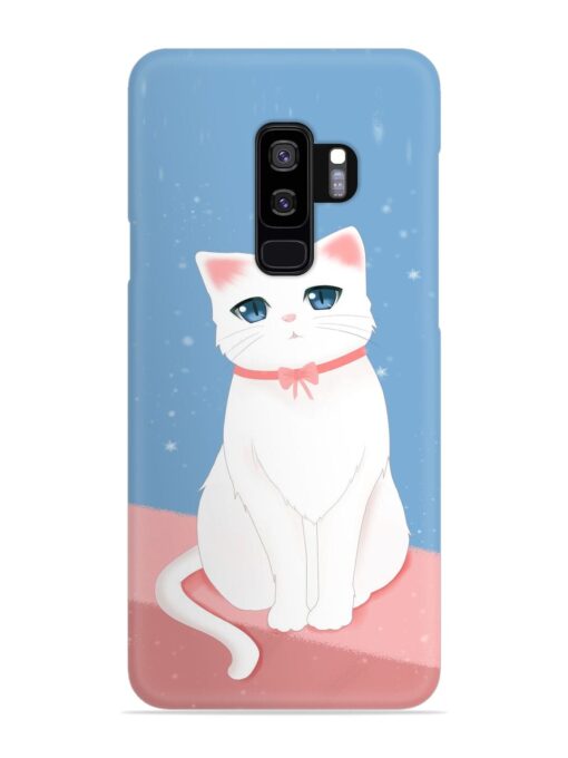 Cute White Cat Snap Case for Samsung Galaxy S9 Plus Zapvi