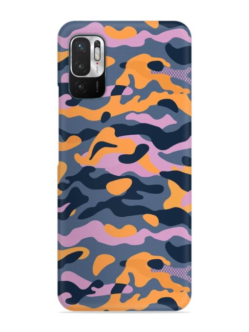 Camouflage Army Military English Orange Art Snap Case for Xiaomi Redmi Note 10T (5G) Zapvi