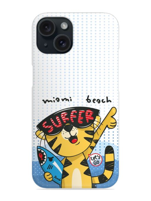 Cute Surfer Tiger Snap Case Zapvi