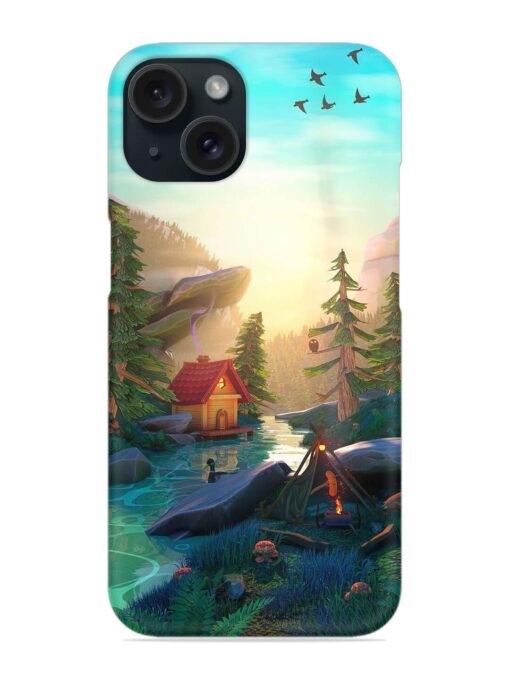 Cartoon Mountain Lake Snap Case Zapvi